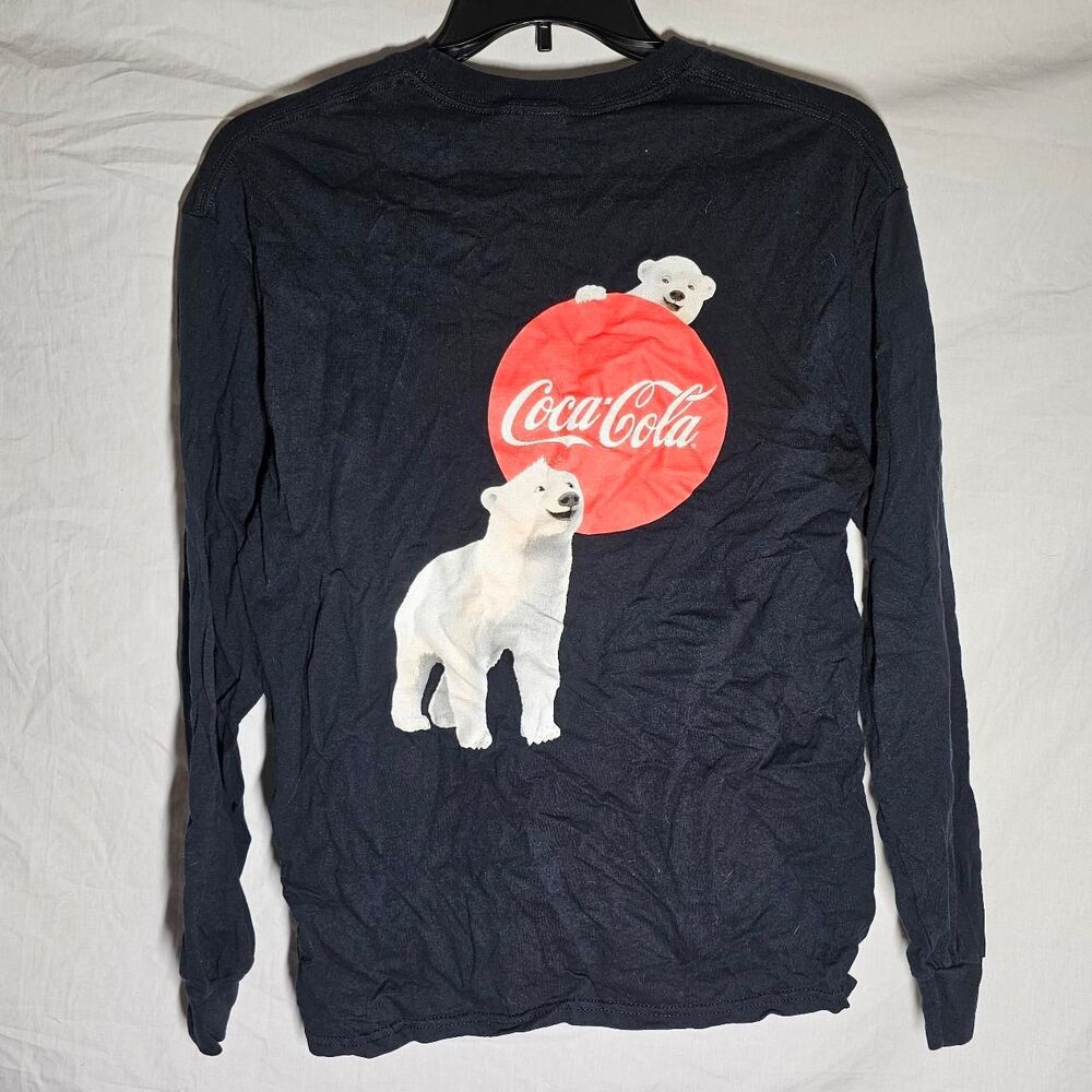Coca cola polar bear resort long sleeve black tee